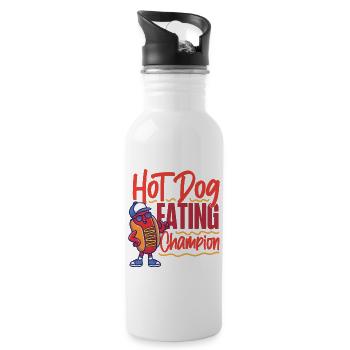 Hot Dog Adult Hot Dog Eating - Trinkflasche mit integriertem Trinkhalm - Weiß - Rechts