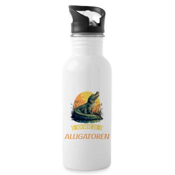 Alligatoren Alligator - Gourde avec paille intégrée - blanc - Droite