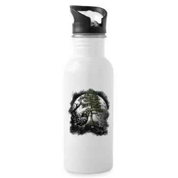 Corbeau de la forêt Corbeau Corbeau Corbeau Corbeau Habitant de la forêt Sombre - Gourde avec paille intégrée - blanc - Droite