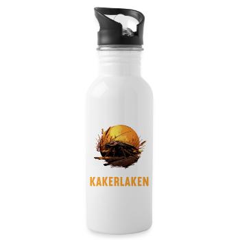 Cockroach Kakerlaken Kakerlake - Trinkflasche mit integriertem Trinkhalm - Weiß - Rechts