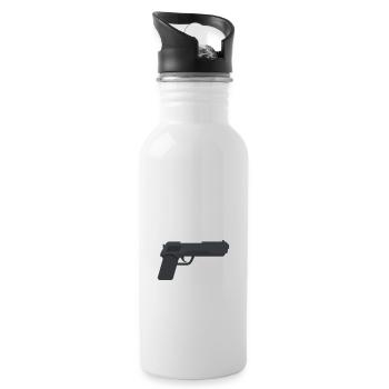 Its Not A Gun Meme - Funny Its Not A Gun - Trinkflasche mit integriertem Trinkhalm - Weiß - Rechts