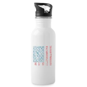 DiAmerican Pride Flag-t-shirt - Water bottle with straw - white - Right