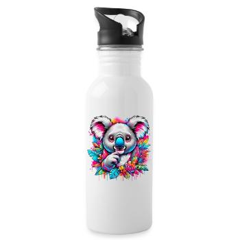 Koala - Trinkflasche mit integriertem Trinkhalm - Weiß - Rechts