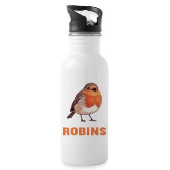 Robin Rotkehlchen - Water bottle with straw - white - Right