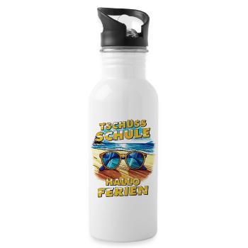 GOODBYE SCHOOL HELLO HOLIDAYS - Water bottle with straw - white - Right