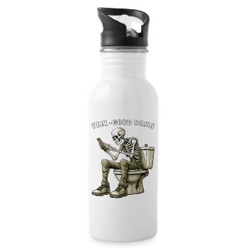 SKELETON TOILET FEEL-GOOD - Water bottle with straw - white - Right