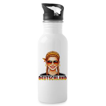 GERMANY WOMAN - Water bottle with straw - white - Right