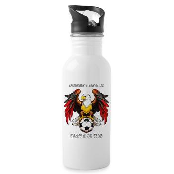 FOOTBALL GERMAN EAGLE JOUER ET GAGNER - Gourde avec paille intégrée - blanc - Droite
