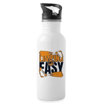 Limping Ain't Easy Artificial Legs User Leg - Water bottle with straw - white - Right