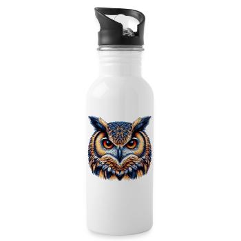 Owl - Water bottle with straw - white - Right