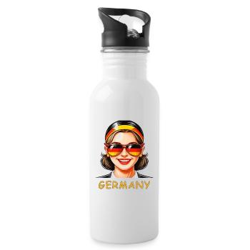 GERMANY WOMAN - Water bottle with straw - white - Right