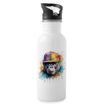 Casquette Gorilla Snapback Monkey Cool Animal Design Print - Gourde avec paille intégrée - blanc - Droite