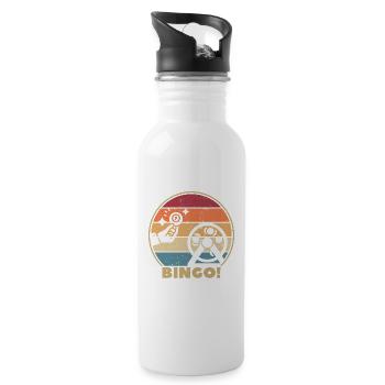 Retro Caller Daubers Professional Bingo Lover - Water bottle with straw - white - Right