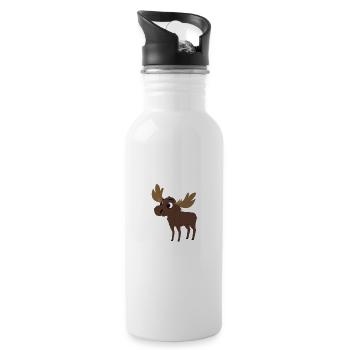 Ich finde dieses Amoosing T-Shirt - Funny Moose Amüsant - Trinkflasche mit integriertem Trinkhalm - Weiß - Rechts