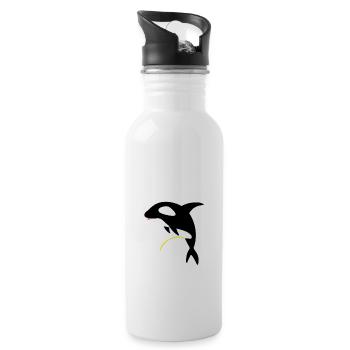 Wee Freely T-Shirt - Funny Killer Whale Orca Pun - Water bottle with straw - white - Right