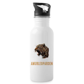 Amur Leopard Amurleoparden Amurleopard - Water bottle with straw - white - Right