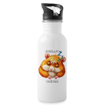 HAMSTER SCHLAFI TRÄUMI - Water bottle with straw - white - Right