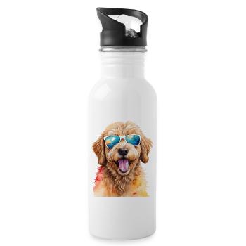 Lunettes de soleil Goldendoodle Chien Animal Design Print - Gourde avec paille intégrée - blanc - Droite
