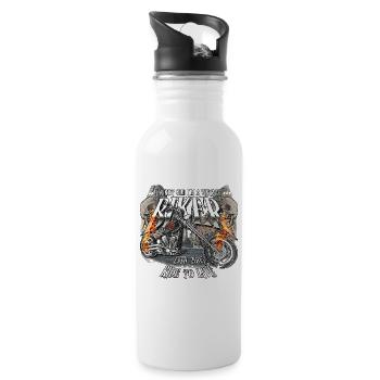 2005 Jahrgang Geburtstag Biker Motorrad - Trinkflasche mit integriertem Trinkhalm - Weiß - Rechts