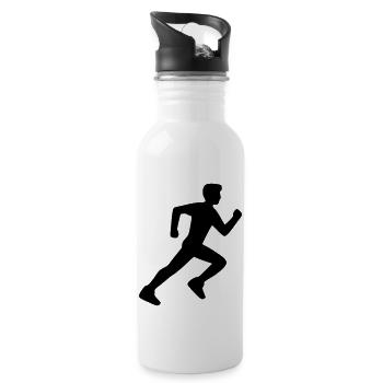 coureur coureur joggeur minimal icône vectorielle - Gourde avec paille intégrée - blanc - Droite