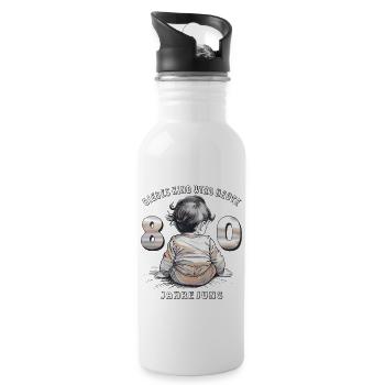 CHILD 80TH BIRTHDAY - Water bottle with straw - white - Right