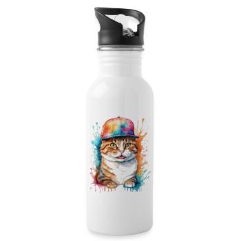 Casquette Snapback Coloré Imprimé Motif D’animal Drôle - Gourde avec paille intégrée - blanc - Droite