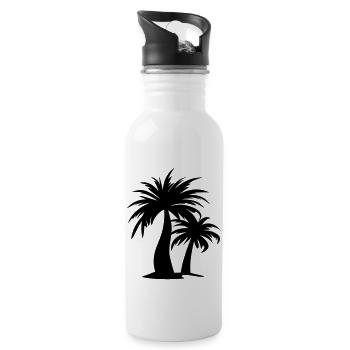 Palme - Trinkflasche mit integriertem Trinkhalm - Weiß - Rechts