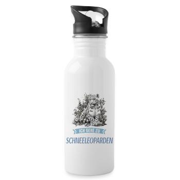 Léopard des neiges Schneeleoparden Schneeleopard - Gourde avec paille intégrée - blanc - Droite
