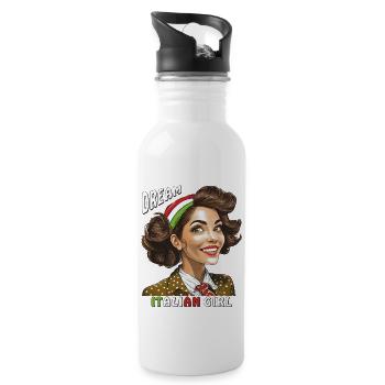 WOMAN ITALY DREAM ITALIAN GIRL - Water bottle with straw - white - Right