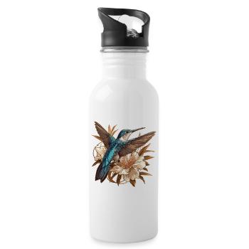 Hummingbird Kolibris Kolibri - Trinkflasche mit integriertem Trinkhalm - Weiß - Rechts