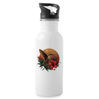 Hummingbird Kolibris Kolibri - Trinkflasche mit integriertem Trinkhalm - Weiß - Rechts