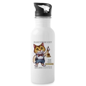 SERVANT OF MY CAT - Water bottle with straw - white - Right