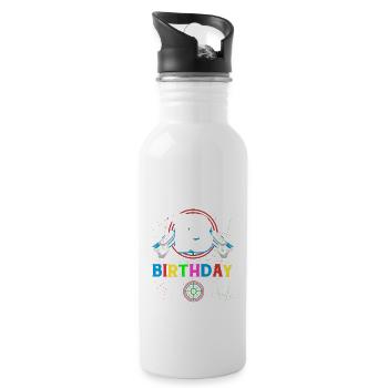 Lasertag Game On 13 Birthday Boy Indoor Laser Tag - Water bottle with straw - white - Right