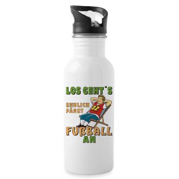 LET'S FINALLY START FOOTBALL - Water bottle with straw - white - Right