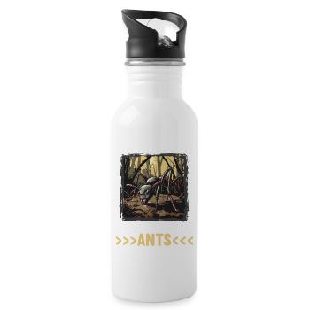 Ant ants ant - Water bottle with straw - white - Right