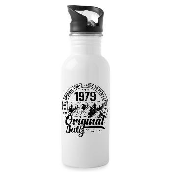 1979 July Original: 45 Years Anniversary Gift - Water bottle with straw - white - Right