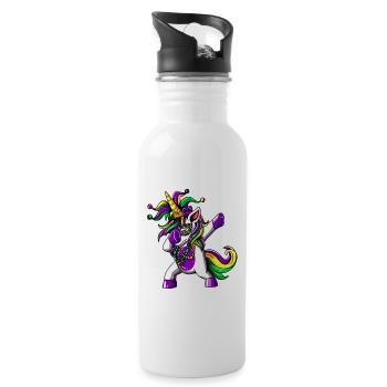 Licorne Fool Trick Fun Dabbing Dancing Dab - Gourde avec paille intégrée - blanc - Droite