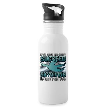 Funny skydiver - Water bottle with straw - white - Right