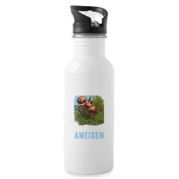Ant Ameisen Ameise - Trinkflasche mit integriertem Trinkhalm - Weiß - Rechts