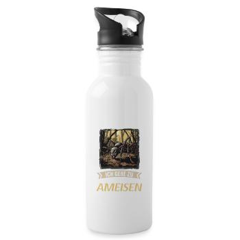 Ant Ameisen Ameise - Trinkflasche mit integriertem Trinkhalm - Weiß - Rechts