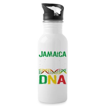 Jamaican Heritage Flag Jamaica It's In My DNA - Trinkflasche mit integriertem Trinkhalm - Weiß - Rechts