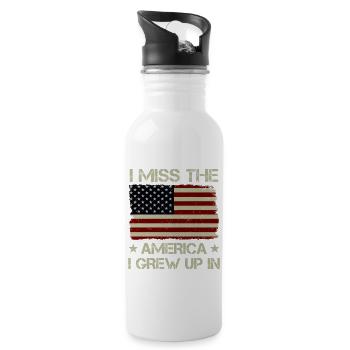 Vintage I Miss The America I Grow Up In American - Trinkflasche mit integriertem Trinkhalm - Weiß - Rechts