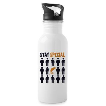 Stay Special Panther Veiled Chamaeleonidae Lover - Water bottle with straw - white - Right