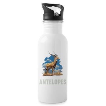 Antilope antilope antilope ouverte - Gourde avec paille intégrée - blanc - Droite