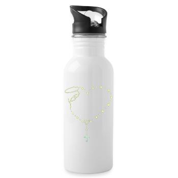 virgin mary jesus bible christian religion madona - Water bottle with straw - white - Right