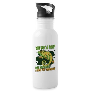 I Raise Tiny Dinosaurs Veiled Panther Lover - Water bottle with straw - white - Right
