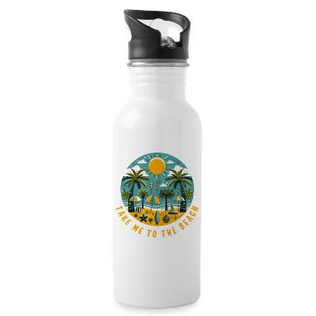 Bring mich zum Strand - Trinkflasche mit integriertem Trinkhalm - Weiß - Rechts
