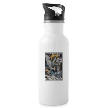 Tarotkarten Tarotkarte Temperance Mäßigkeit - Trinkflasche mit integriertem Trinkhalm - Weiß - Rechts