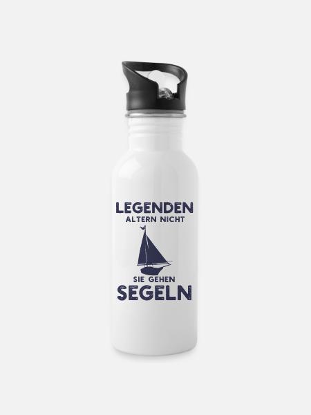 Legenden Altern Nicht Sie Gehen Segeln Geschenke - Trinkflasche mit integriertem Trinkhalm - Weiß