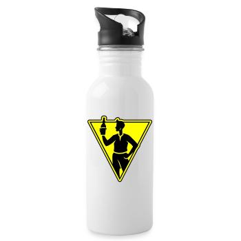 Drinking beer - Water bottle with straw - white - Right